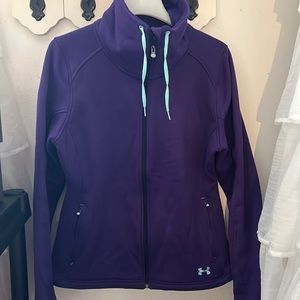 Womens sweatshirt jacket zip up sz large UA